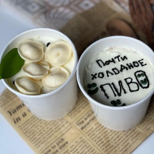 Торты в стакане "Холодное пиво и пельмени"