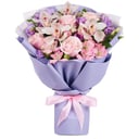 Букет цветов Лавандовое поле Делюкс из роз и орхидей