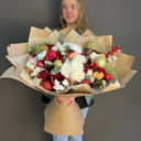 Зимний Букет 4 из хризантем и альстромерий