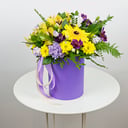 Мое солнышко из эустом и альстромерий