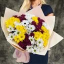 Букет из 15 кустовых хризантем микс