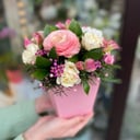 Композиция «Раннее утро» из роз и альстромерий