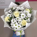 Букет 230 из роз и хризантем