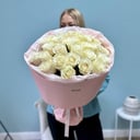 Букет «25 белых Эквадорских роз 50 см Primarosa»