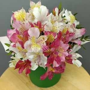 Коробочка с альстромерией