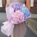 Букет «Пломбирные шарики» из гортензий