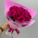 Букет из 17 розовых роз в фоамиране