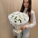 Монобукет из ромашковых хризантем