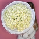 Букет «101 белая роза 40 см»