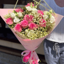 Букет из роз и эустомы