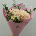 Букет «Розовая гортензия с эвкалиптом»