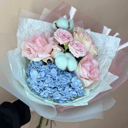 Букет Голубая лагуна из гортензий