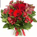 Букет "Страсть" из альстромерий и гербер