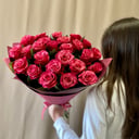 Монобукет из 25 розовых розочек