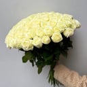 Букет 101 роза белая, огромный букет