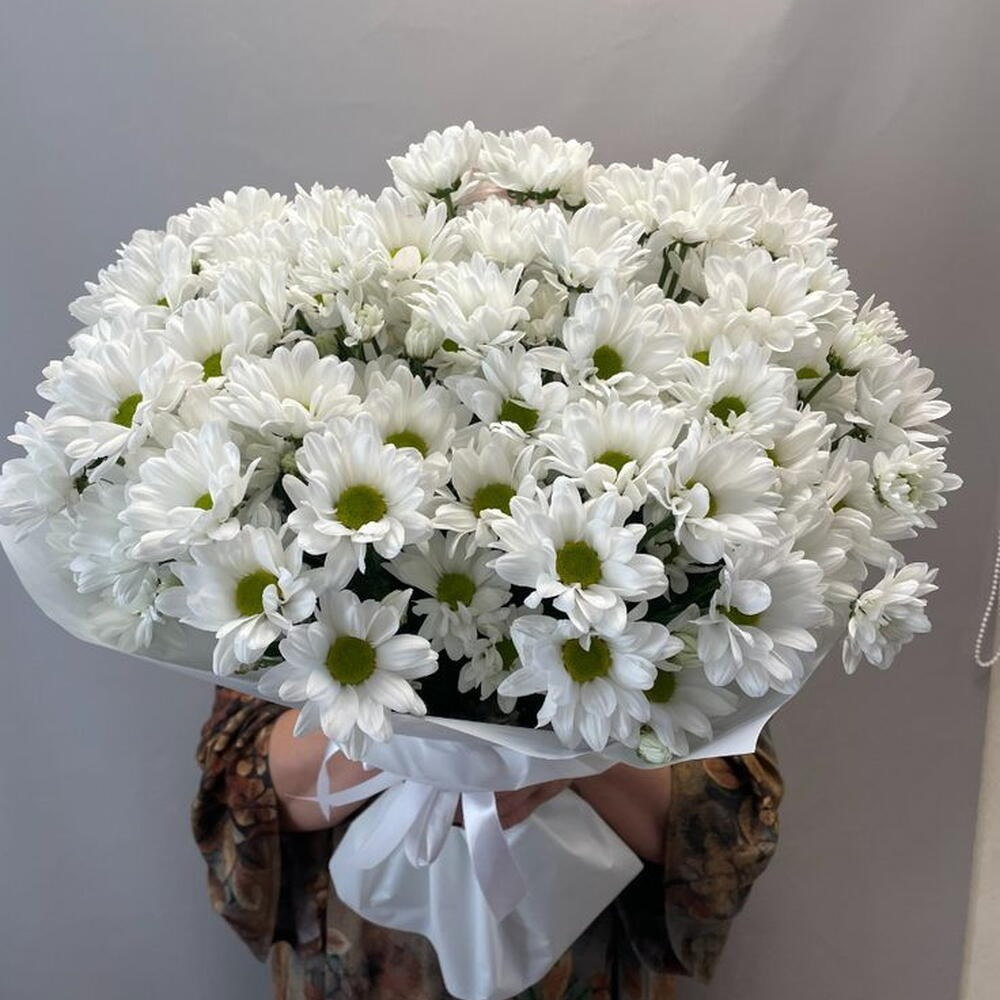 Моно букет из 9 хризантем