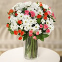 Букет «Купидон» из роз и хризантем