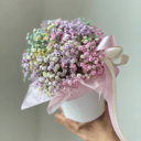 Шляпная коробка с цветами «Милая гипсофила в коробочке»