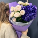 Букет "Лавандовое облако" из гортензий