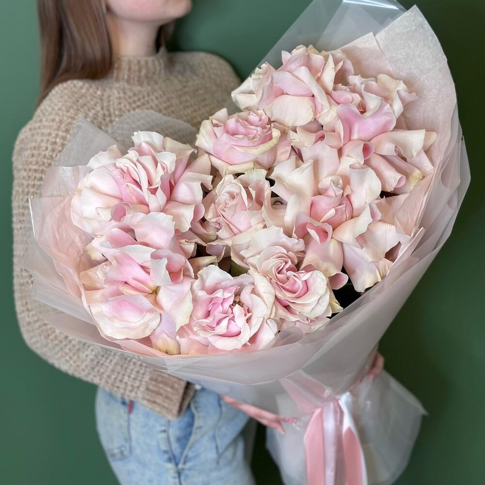 Монобукет из французских розовых роз