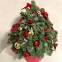 Ёлочка из веток нобилиса в красном