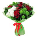 Букет «Цвет счастья» из роз и хризантем