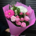 Букет цветов "Комплимент" из хризантем и альстромерий