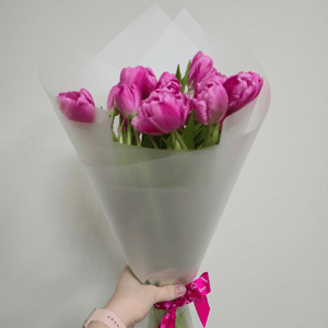 Букет из 23 розовых тюльпанов