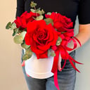 Шляпная коробка с цветами «Коробочка с французской розой»