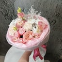Букет «Зефир» из гвоздик и роз