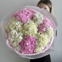 Букет «Гортензии розовые с белыми»