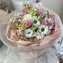 Букет Весенние поля из роз и эустом