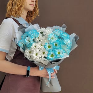 Букет «Голубая лагуна» из хризантем