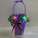 Коробка с цветами «Светящаяся композиция в сумочке "Фуксия"»