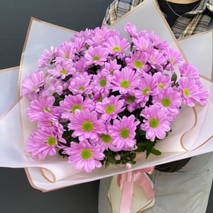 Букет из розовых хризантем