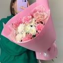 Букет "Нежная вуаль" из альстромерий и хризантем