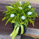 Шляпная коробка с цветами «Счастье» из тюльпанов