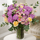 Dawn glow: Cream Roses And Chrysanthemums