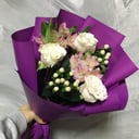 Букет «С белой пионовидной розой»