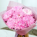 Букет из одноголовой хризантемы розовый