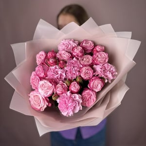 Букет «Пионовидные розы с диантусами»