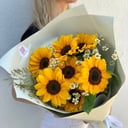 Букет «Летний» из подсолнухов и ромашек