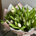 Букет из 49 белых тюльпанов