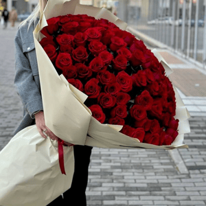 101 роза огромный букет