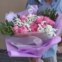 Букет Роз Кустовых и Гипсофилы