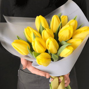 Букет из жёлтых тюльпанов 15 шт
