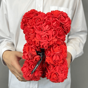 Мишка из роз декоративный