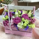 Композиция «Принцессе» из эустом и роз