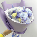 Букет «Морской бриз из хризантем и роз»