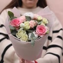 Букет «Розы с хлопком»